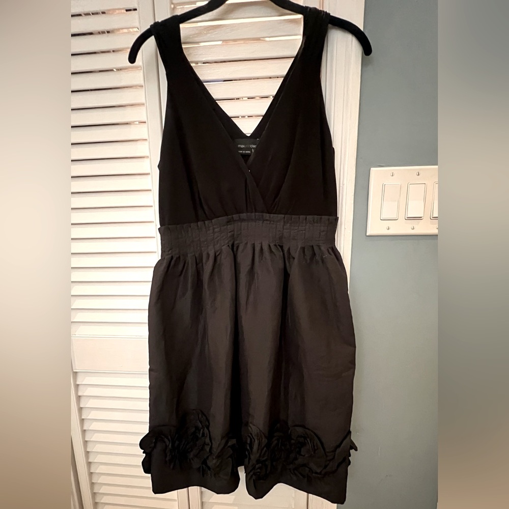 Black Max & Cleo dress, size 6, beautiful flower detail on hem